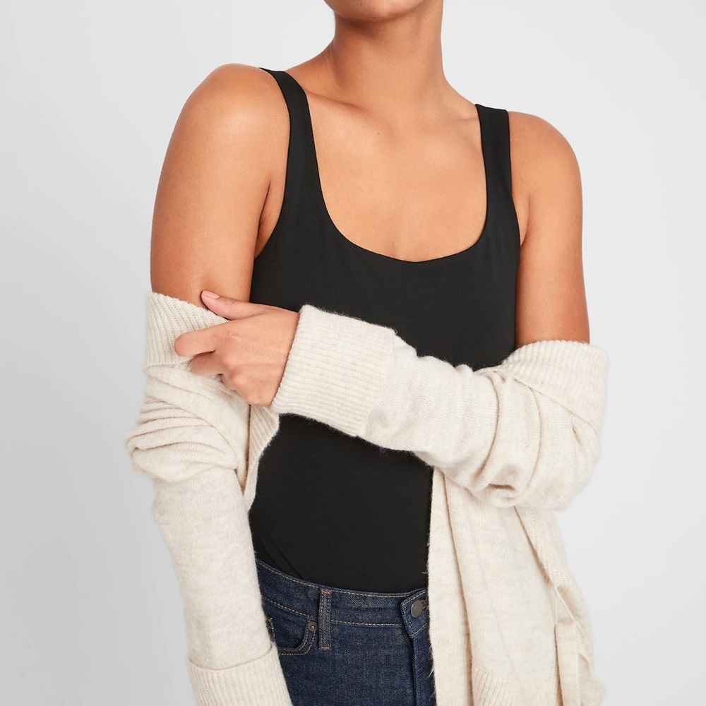 Banana Republic Black Scoop Neck Bodysuit NWT S